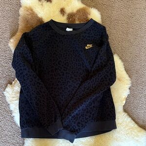 Nike Black and Gold Leopard Print Sweatshirt